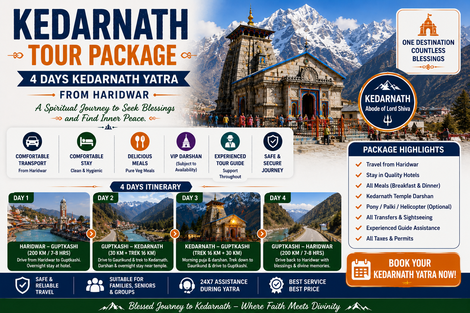 Kedarnath Tour Package 4 Days Kedarnath Yatra From Haridwar
